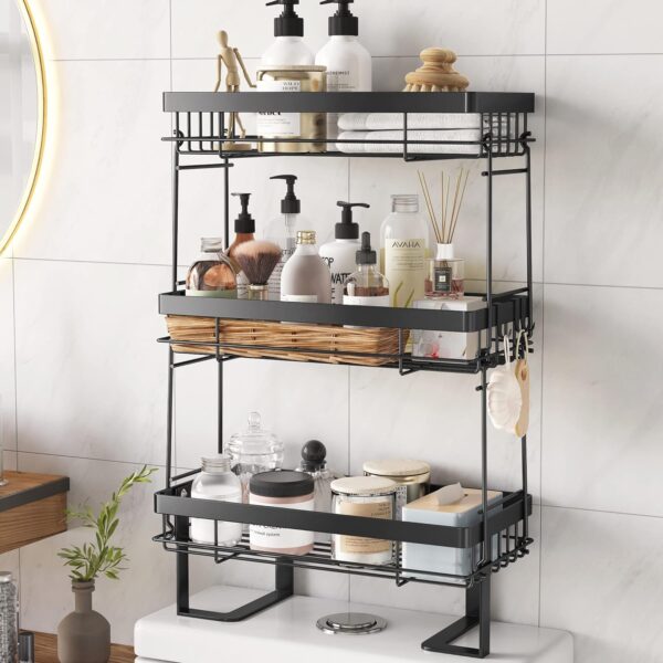 COVAODQ Over The Toilet Storage 3 TierBathroom Organizer Shelves Multifunctional overtoilet bathroom organizer, No Drilling with WallMounting Space Saver